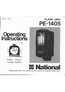 National PE 1405 manual. Camera Instructions.